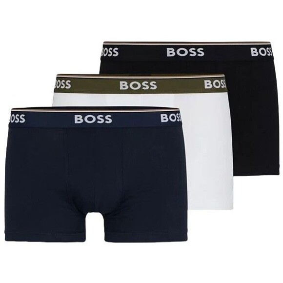 HUGO BOSS Mens Boxer Briefs 3-Pack Small Power Trunk Cotton Stretch Logo - Picture 1 of 6